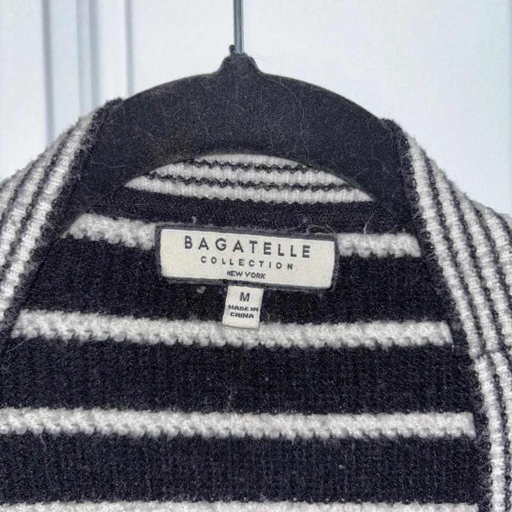 Bagatelle Black and White Striped Cardigan - Picture 2 of 4